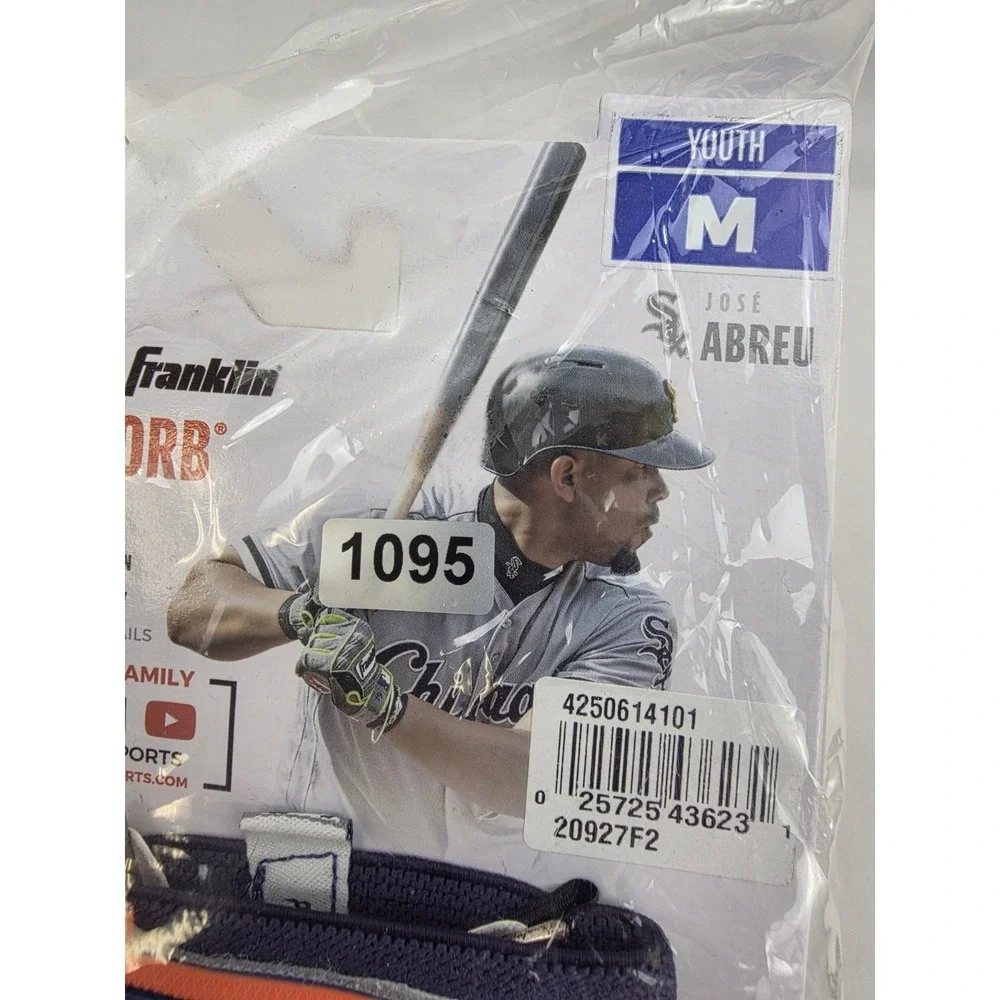 Franklin Shok-Sorb Neo Youth Baseball Batting Gloves RTLFT Size M Gray Navy Lime